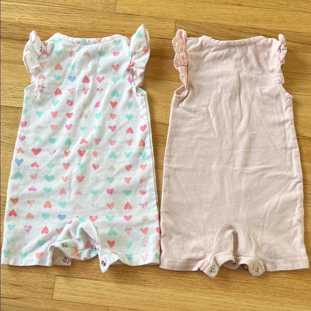 Splendid Assorted Ruffle Sleeve 2-Pack Rompers - Picture 2 of 2